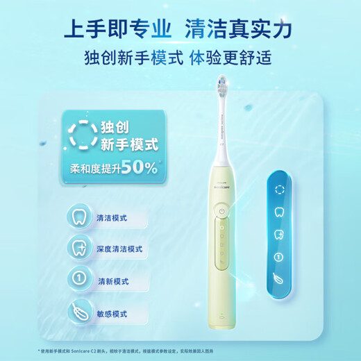 Philips Electric Toothbrush HX6730 Upgraded Adult Sonic Vibration Rechargeable Toothbrush 5 Intelligent Cleaning and Gum Protection Modes Birthday Gift for Friends Diamond 3 Series Green 60 Days Battery Life