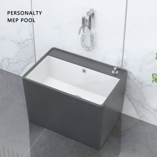 Nordic household grey washing balcony colorful mop pool bathroom sink ceramic floor-standing floor mop basin BL-1047x33x40 mop pool