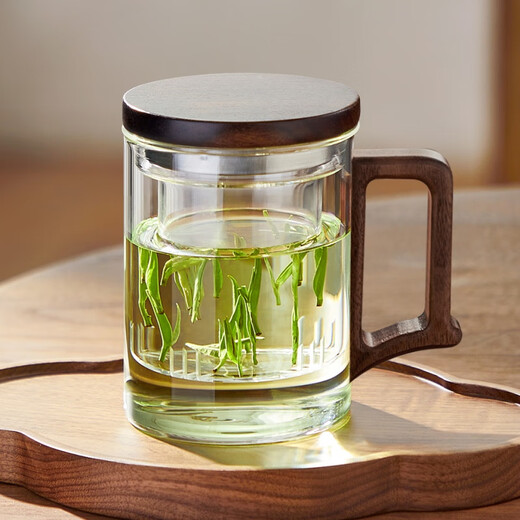 Yipot tea brewing tea cup tea water separate cup water cup men's tea cup personal tea brewing cup glass green tea cup store manager recommended 400ML tea cup