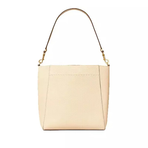 托里.伯奇（TORY BURCH）汤丽柏琦TB女包 牛皮McGraw大容量荔枝纹水桶包单肩包大号26cm 奶油白73338-724
