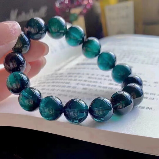 Xunran Scarce Top Peacock Blue Tourmaline Bracelet Unoptimized Difficult Color Matching Beads Comes with Own Gemstones High-end and Domineering Style