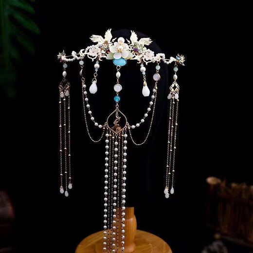 Meng Junchen Ancient Style Hanfu Hair Accessory Linjiang Fairy Hair Crown Lazy Clip Chinese Style Super Fairy Long Tassel Hair Accessory Linjiang Fairy Hair Crown