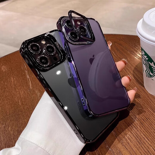 韵宁 一体护镜翻盖镜头带支架适用苹果16promax手机壳iphone15新款14透明硬高级感16pro全包防摔保护套 【沙漠金】一体护镜支架*裸机手感*高透不发黄 iPhone 16 Pro Max