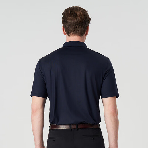ORRDT Aulindenton luxury men's short-sleeved Polo shirt 26 spring and summer mulberry silk breathable casual T-shirt navy 52 (XL)