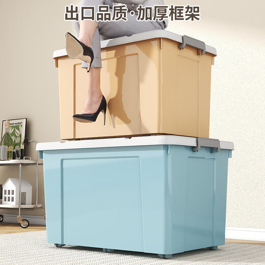 Chenzhi Shangpin thickened storage box extra large clothing storage box clothing toy storage home student dormitory plastic storage box purple BW6623#44*33*27cm without wheels