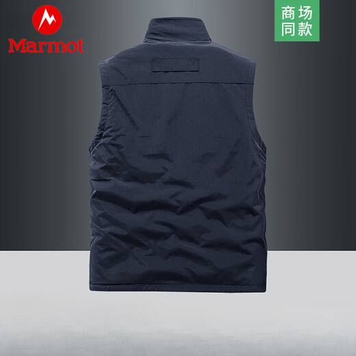 Marmot Vest Men's Vest Jacket Spring, Autumn and Winter Outdoor Mountaineering and Fishing Multi-Pocket Workwear Vest Dark Blue M