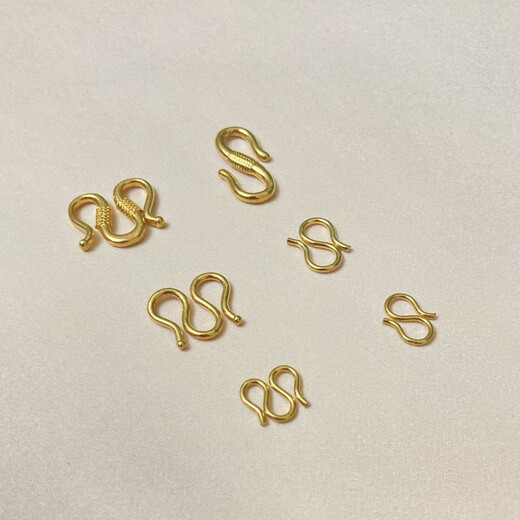 DRJEFUNM buckle 18K gold buckle S buckle gold-covered connecting buckle bracelet buckle head buckle connector gold necklace buckle gold accessories S buckle medium size (10*12mm)