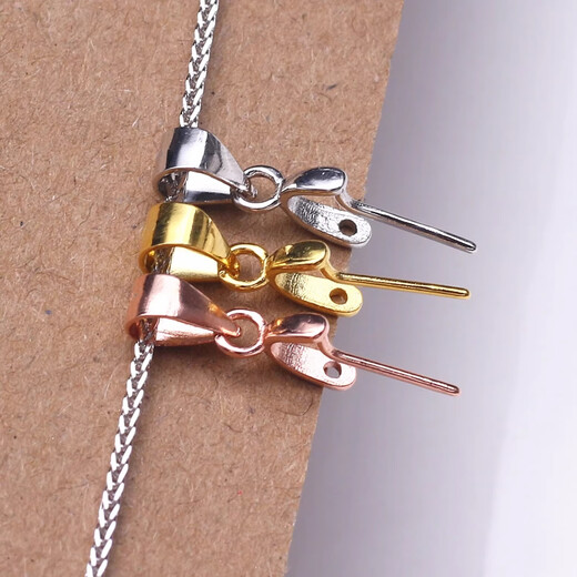 Puli 18K gold oblique hole pendant buckle rose gold platinum melon seed buckle Buddha Jade Guanyin Jade pendant buckle jade accessories 18K gold pendant oblique buckle