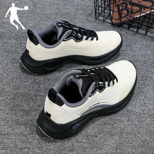 Jordan Men's Shoes Sports Shoes for Men 2025 New Winter Leather Waterproof Shock Absorbing Professional Running Shoes Soft Sole Casual Shoes for Men Apricot/Black 40