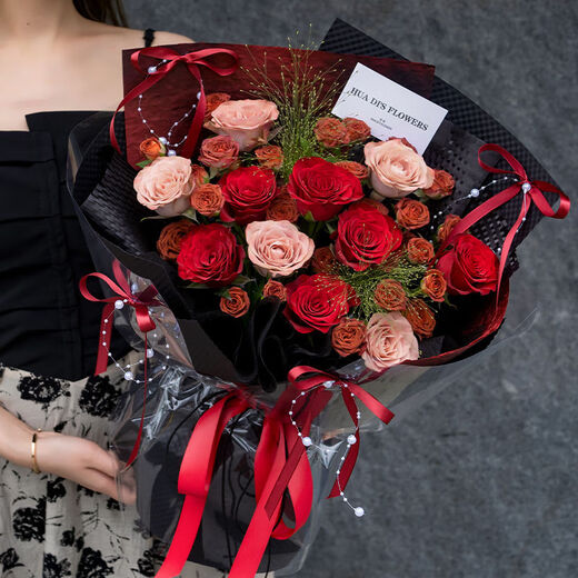 HuaDe Flower Express Delivers rose bouquets within hours, birthdays, Valentine’s Day gifts for girlfriends to express love, same-day delivery in the same city, sincere love | dyj41