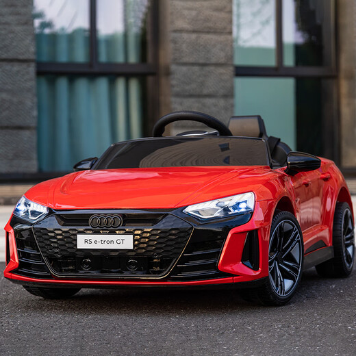 WORK BABY Audi Original autorisiertes Kinder-Elektroauto, Allrad-Sitzfernbedienung, Spielzeug, Geburtstagsgeschenk für Erwachsene, Babys und Kinder, Audi RS-GT Pulver, voll ausgestatteter Ledersitz, Fernbedienung, selbstfahrend + Schaukelfunktion + Bluetooth-Musik