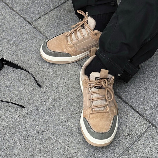 Camel (CAMEL) men's trendy retro stitching thick-soled versatile sports and leisure sneakers G13A342155 Shansha 42