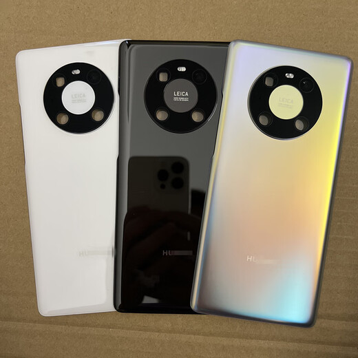 Suitable for original Huawei mate40 back cover glass, mate40pro mobile phone back case, original battery cover replacement case, Mate40Por bright black original + heat dissipation sticker + frame + lens