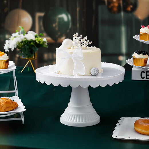 Lingyunhe Dessert Table Display Stand Afternoon Tea Dessert Stand Tea Break Setup Dessert Tray Cake Tray Cold Dinner Set Plastic Eight-piece Set European Dessert Table Set 1 Set