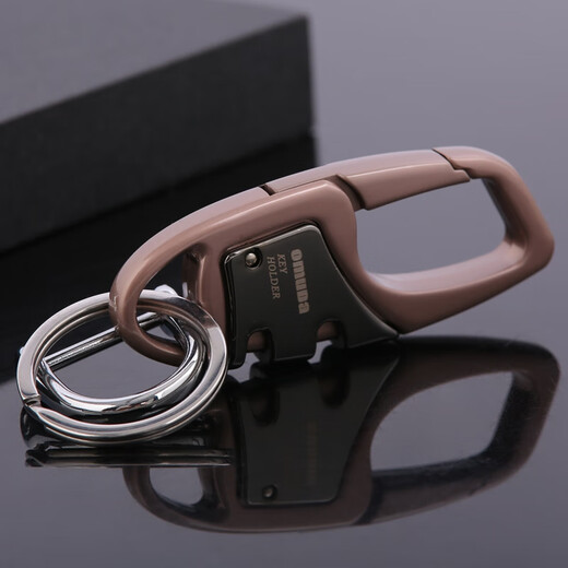 欧美达男士家用腰挂汽车钥匙扣高档商务钥匙链个性简约纯色锁匙扣挂件 银色