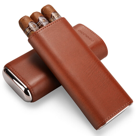 CIGARLOONG cigar box cigar scissors set cigar humidor portable cedar wood leather case stainless steel cigar scissors