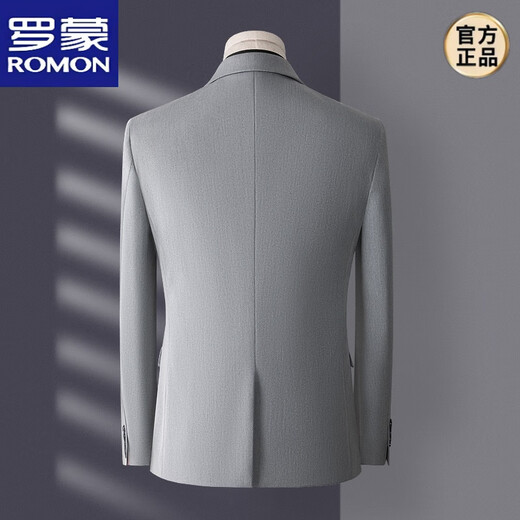 ROMON high-end suit men's three-piece Korean style slim business casual suit groom's wedding dress black top + pants shirt tie M