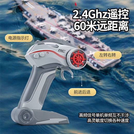 JJRC Navire de guerre télécommandé Porte-avions Porte-avions Modèle de cuirassé Modèle d'avion Le navire peut lancer un grand porte-avions Cadeau d'anniversaire pour enfants 48 cm Navire d'assaut amphibie télécommandé