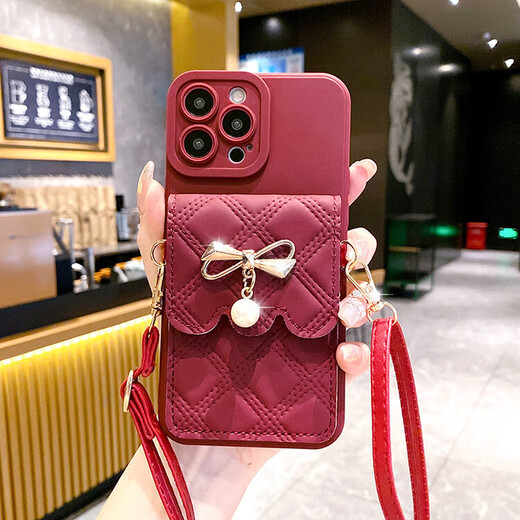 玲琉 适用opporeno14手机壳山茶花10/9pro零钱包reno13/12/8珍珠手链7se保护套findx7/6全包A97 紫色爱心卡包壳+斜挎 OPPO Reno8 Pro