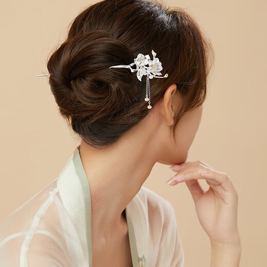 Kamalun (KAMALUN) 2025 new style hairpin, ancient style silver hairpin, new Chinese style walking hairpin, Hanfu headwear, birthday gift for girlfriend, Begonia flower hairpin + gift box, custom engraving