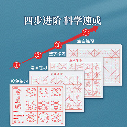 Han Zhuangyuan brush water writing cloth beginners entry-level calligraphy set rice grid copying practice cloth clear water practice copybook quick-drying adult elementary school students and children's regular script practice paper special practice paper complete set of 13 pieces