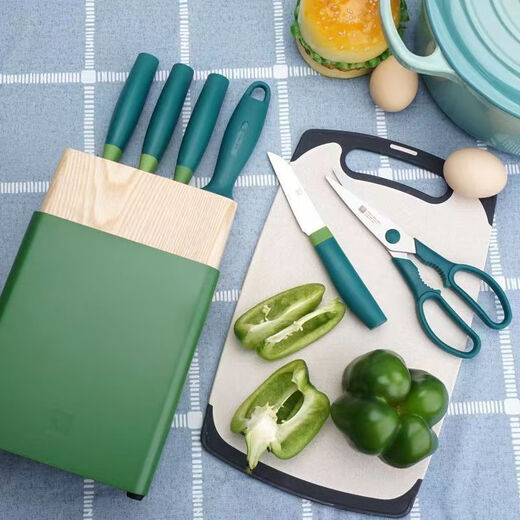 ZWILLING Zwilling NOWS High-End Messerset Küchenmesser Obstmesser Knochenmesser Schere Fleischerbeil 7-teiliges Set Granatapfelrot 18cm Nows 7-teiliges Messerset Granatapfelrot