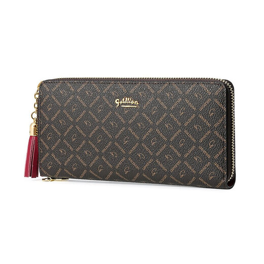 Goldlion Women's Wallet Women's Retro Print Zipper Clutch Gift Box Birthday Gift