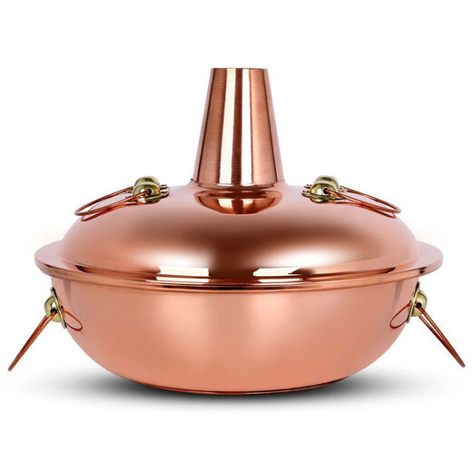 Olla eléctrica de cobre puro para cocina de inducción de olla caliente de cobre, olla caliente de cobre de pato mandarín, olla caliente de hielo, caldera de cobre de oveja para cocinar con hielo, olla de sopa transparente de 28 cm (cobre puro) para 3 personas, 1 pulgada