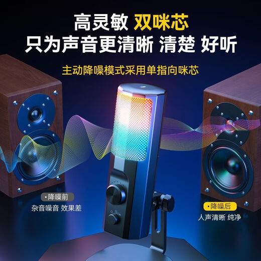 Taidu TSP207 desktop microphone computer anchor live broadcast microphone dedicated to noise reduction e-sports game conference recording voice USB condenser microphone desktop laptop karaoke online class USB version TSP205 computer dedicated + monitoring headset