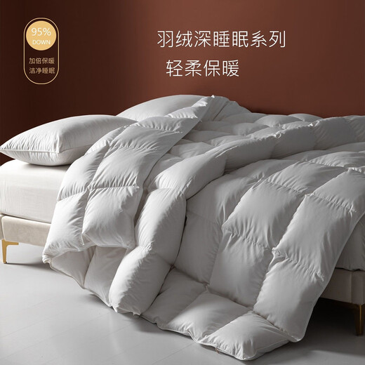 高档家纺床品白鹅绒羽绒被芯冬季加厚保暖羽毛被子家用宿舍双人被 鹅绒被/白色 150*200cm【6斤】