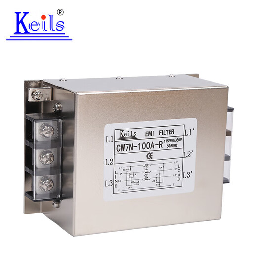 KEI power filter three-phase 380V anti-interference 60A150A120A100A terminal block 200A high current CW7N-200A-R (three-phase three-wire)