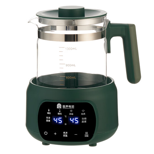Rongsheng health kettle thermal insulation all-in-one kettle office large capacity constant temperature glass electric kettle small teapot teapot health teapot dark green 72H constant temperature 316L stainless steel 1.3L