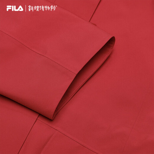 FILA Dunhuang Museum Jointly Branded Fila Women's Shock Clothes Two-Piece Set 2025 Spring New Outdoor Hooded Jacket Dark Rose Red-WIL