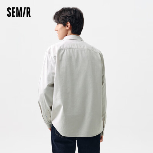 Semir [same style in shopping malls] long-sleeved shirt for men 2024 spring basic solid color simple cotton top 101124105199