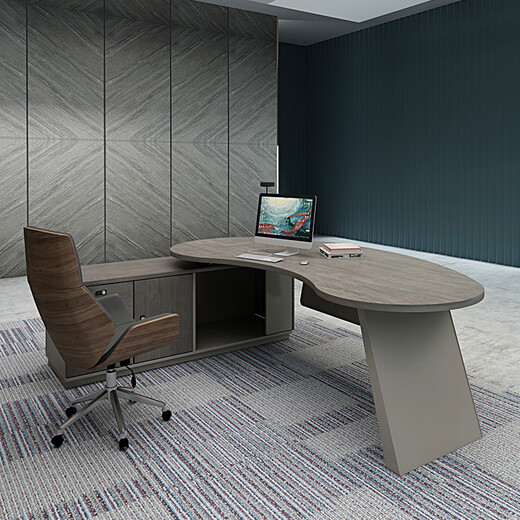 Tiju Boss Desk Simple Modern President Manager Office Curved Supervisor Executive Desk Furniture Table and Chair Combination 2.0 Meter Boss Desk