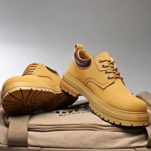 Wang Zhibu men's dirty-resistant casual shoes for spring and autumn men's work anti-slip Martin boots Chef waterproof and oil-proof workwear labor protection shoes M3 yellow [anti-slip wear-resistant] 39