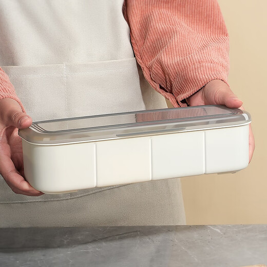 Meal General Seasoning Box Seasoning Jar with Spoon Kitchen Household Seasoning Storage Box Seasoning Utensils Salt Storage Box Simple Three-Gate Seasoning Box (Cream White)