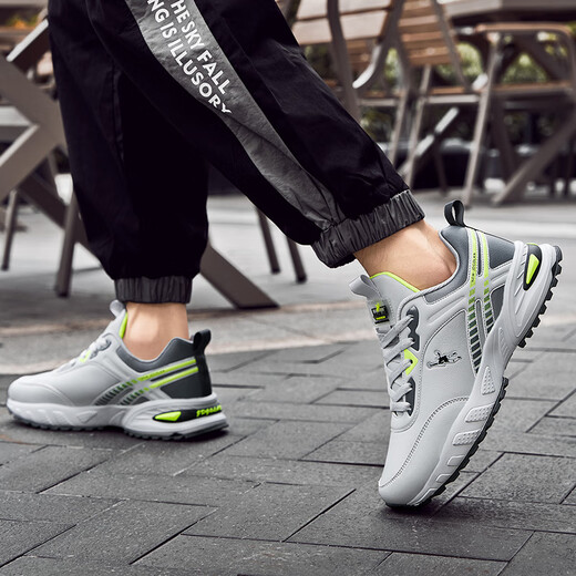 Jordan Grand zapatos de hombre de otoño e invierno zapatos de gran tamaño zapatillas casuales antideslizantes 46 colchón de aire 47 deportes transpirables zapatos deportivos de cuero impermeables verde fluorescente 9737 40