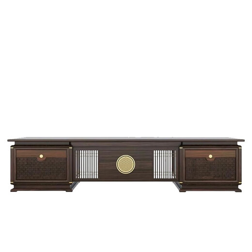 Kong Qiu Mingge new Chinese style solid wood office desk and chair combination walnut boss table light luxury high-end executive desk president office 2.2 meters desk