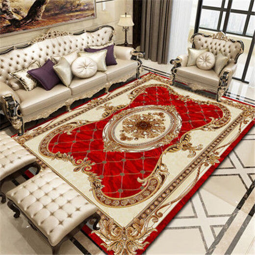 Xinlin European style living room carpet coffee table blanket sofa home bedroom full room floor mat modern simple machine washable customization style-K blue 200*300CM