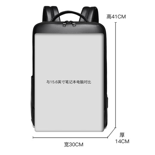 CHUONGKAIYE backpack for men's head layer cowhide backpack for business commuting computer bag holiday gift light luxury men's bag casual schoolbag black [CK9030 light luxury style]