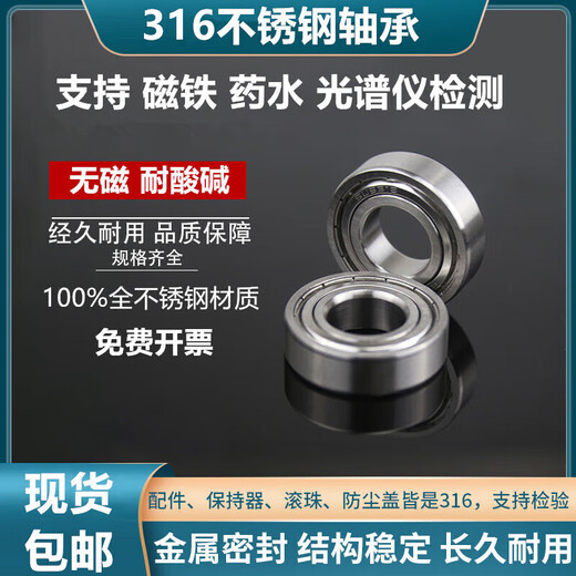 316L stainless steel bearings 6201 6202 6203 6204 6205 6206 All 316 material S6212Z 6011022