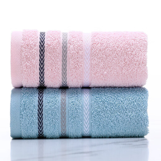 Gold Towel Gift Box AAA Grade Antibacterial Towel Set Soft and Comfortable Adult Face Towel 2 Pack Pink + Blue