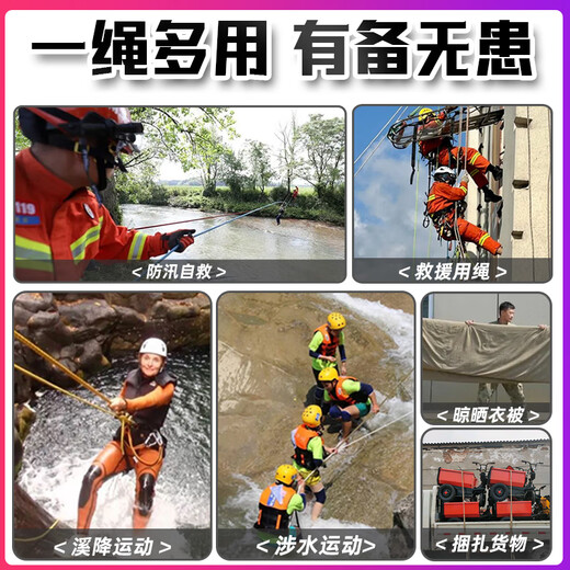 Xinbaolin escape rope emergency escape fire prevention rapid descent rope safety rope 12mm*20 meters (comes with double hooks