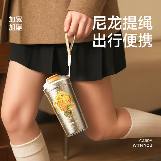 TOMIC co-branded titanium cup Zhu Bingren copper pure titanium thermos cup for women outdoor portable coffee cup business birthday New Year gift