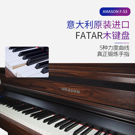 Emerson Pearl River F53 piano électrique 88 touches marteau lourd importé clavier en bois FATAR examen de qualité professionnelle maison numérique intelligent F53 couleur palissandre performance haut de gamme