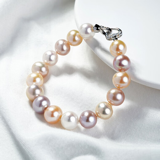 Duxi Pearl Bracelet Colorful Freshwater Pearl Bracelet 8-9mm Dopamine Candy Color for Girlfriend and Wife