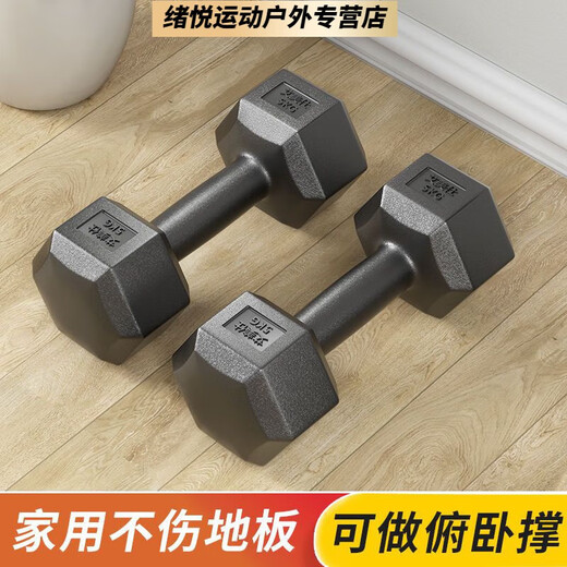 Xu Qixing hexagonal dumbbell men's fitness student 2kg 5kg household 10kg rubber-coated arm training female fitness equipment small dumbbells total weight a pair of 20Jin Jin is equal to 0.5kg (10Jin Jin is equal to 0.5kg *2 pieces)