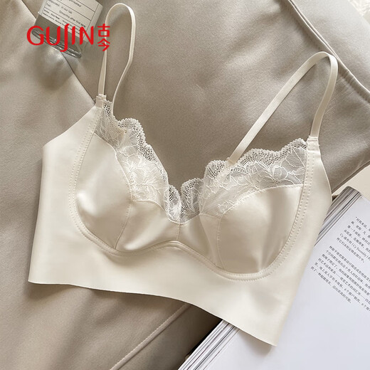 Ancient and modern (GUJIN) lightweight rabbit cup French sexy lace underwear women's seamless beautiful back tube top big breasts showing small women's bra