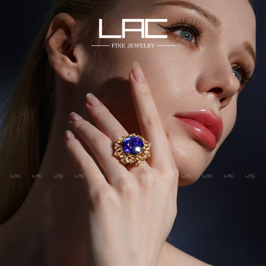LAC New Product Laura Magic Mirror High Jewelry Royal Blue Tanzanite Ring Women's 18K Gold Dual-Use Model Tanzanite (Dual-Use Model) Selected 16.940 Carat/GUILD/Ready Stock